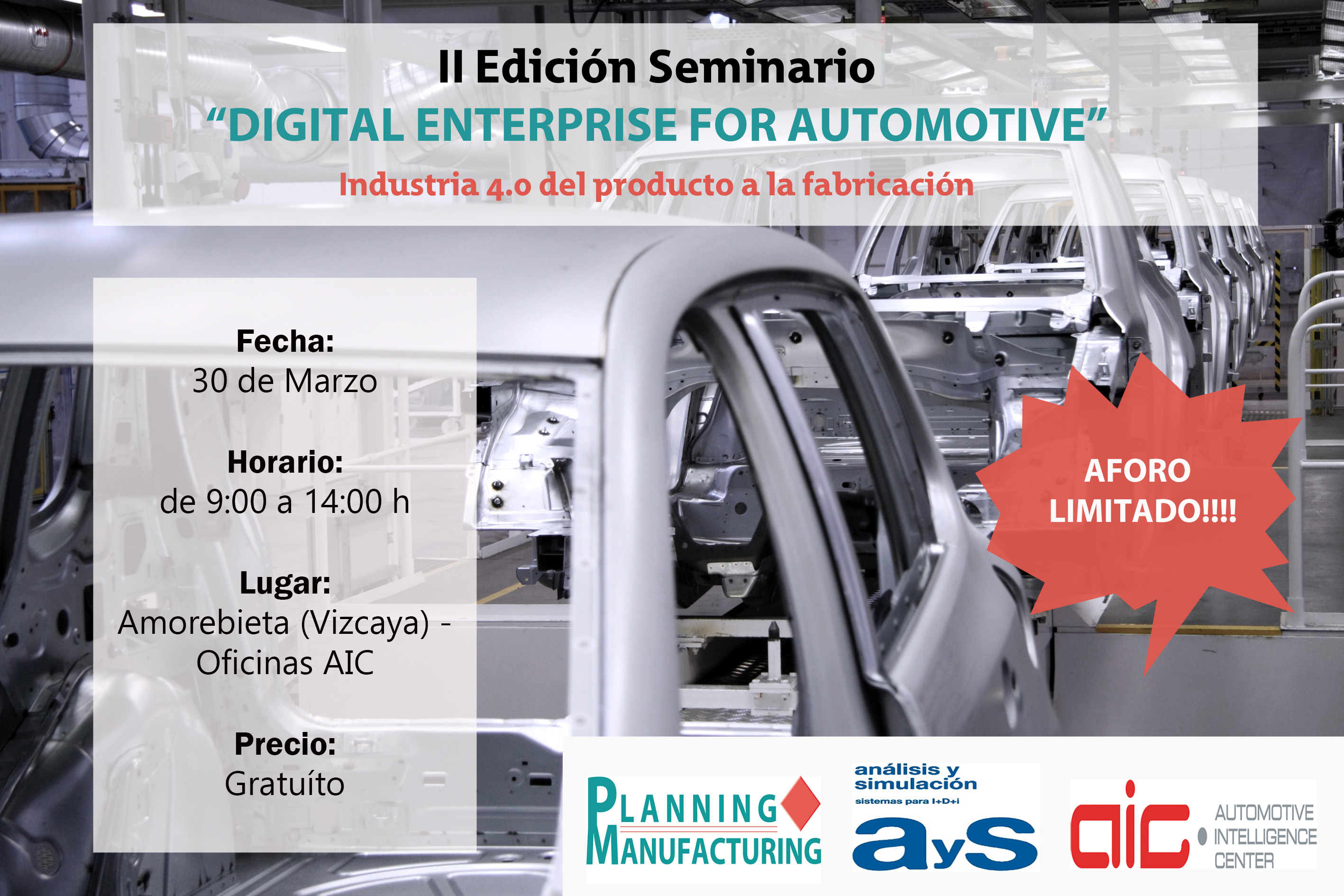 ¡Últimas Plazas! Seminario Digital Enterprise for Automotive - II Edición